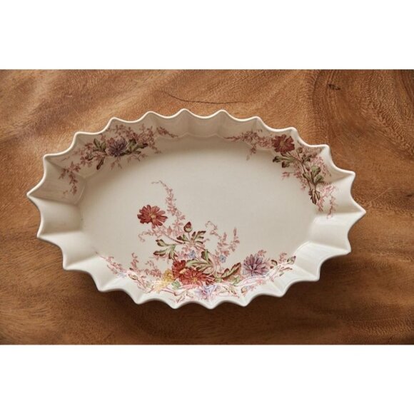 Copeland Spode Fairy Dell Jubilee Platter Scalloped Edge Floral Design Vintage - Picture 1 of 8